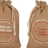 J-Line Kerstsokken> Zak Kerst Engels Jute Naturel Small Assortiment Van 2