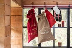 J-Line Kerstsokken> Zak Kerst Frans Velvet Rood Medium Assortiment Van 3