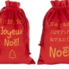 J-Line Kerstsokken> Zak Kerst Frans Velvet Rood Small Assortiment Van 3
