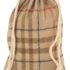 J-Line Kerstsokken> Zak Kerst Ruit Textiel Beige/Bruin Small - 4 Stuks