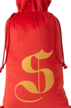 J-Line Kerstsokken> Zak Kerst S Velvet Rood Medium - 4 Stuks