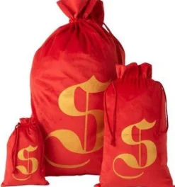 J-Line Kerstsokken></noscript> Zak Kerst S Velvet Rood Medium - 4 Stuks