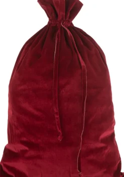 J-Line Kerstsokken> Zak Kerst Velvet Rood Large
