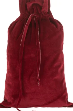 J-Line Kerstsokken> Zak Kerst Velvet Rood Medium - 4 Stuks