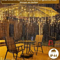 J-Pro Curtain Light 6X3M Lichtsnoer Op Netstroom - Tuinverlichting Led - Lichtslinger - Led Lichtgordijn 6X3M Fashion