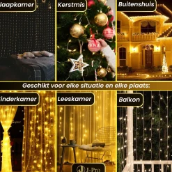 J-Pro Curtain Light 3X3M Lichtsnoer Op Netstroom - Tuinverlichting Led - Lichtslinger - Led Lichtgordijn 3X3M Cheap