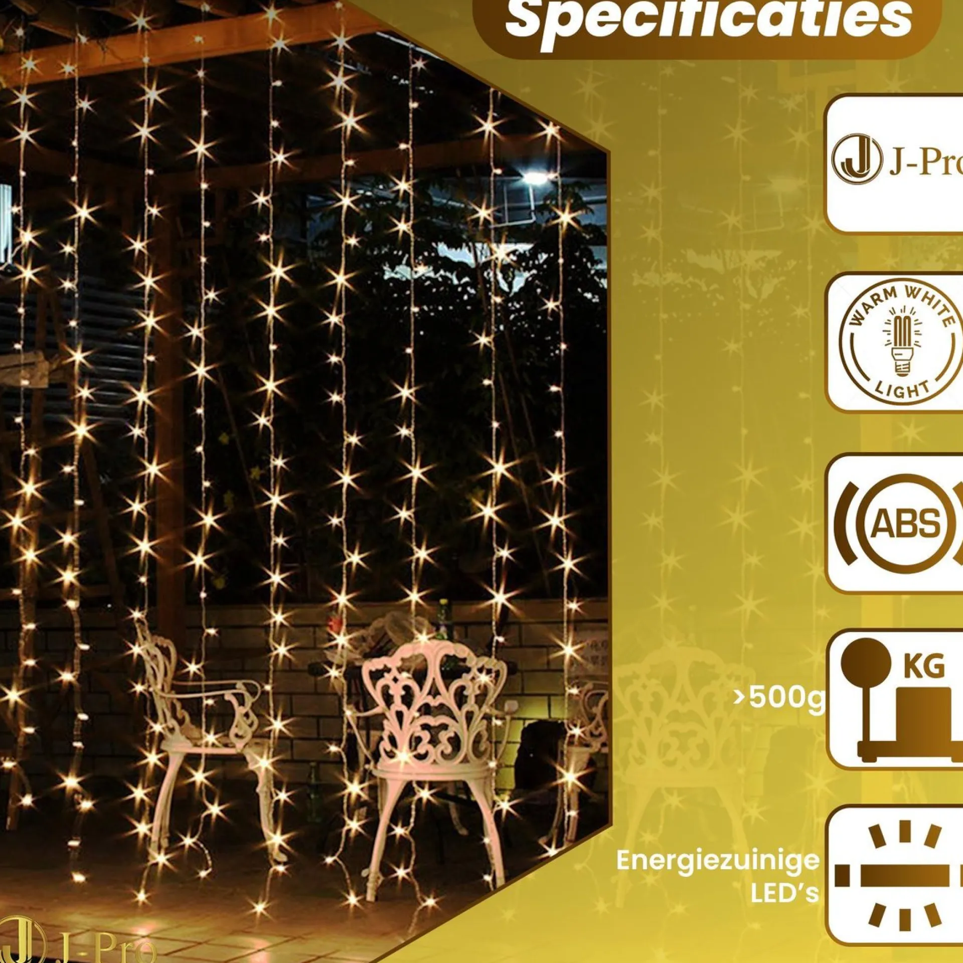 J-Pro Curtain Light 3X3M Lichtsnoer Op Netstroom - Tuinverlichting Led - Lichtslinger - Led Lichtgordijn 3X3M Cheap