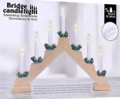 Merkloos Kaarsenbrug Met 7 Lampen - Hout Store