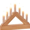 SmuldersDeco Kaarsenbrug Van Hout Met 7 Ledkaarsjes - 18 Cm Hoog Best Sale