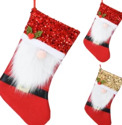 Koopman Kerstsokken>Kerst - Kerst Sok - Sok - Gnome - Met Pailletten - Glitter