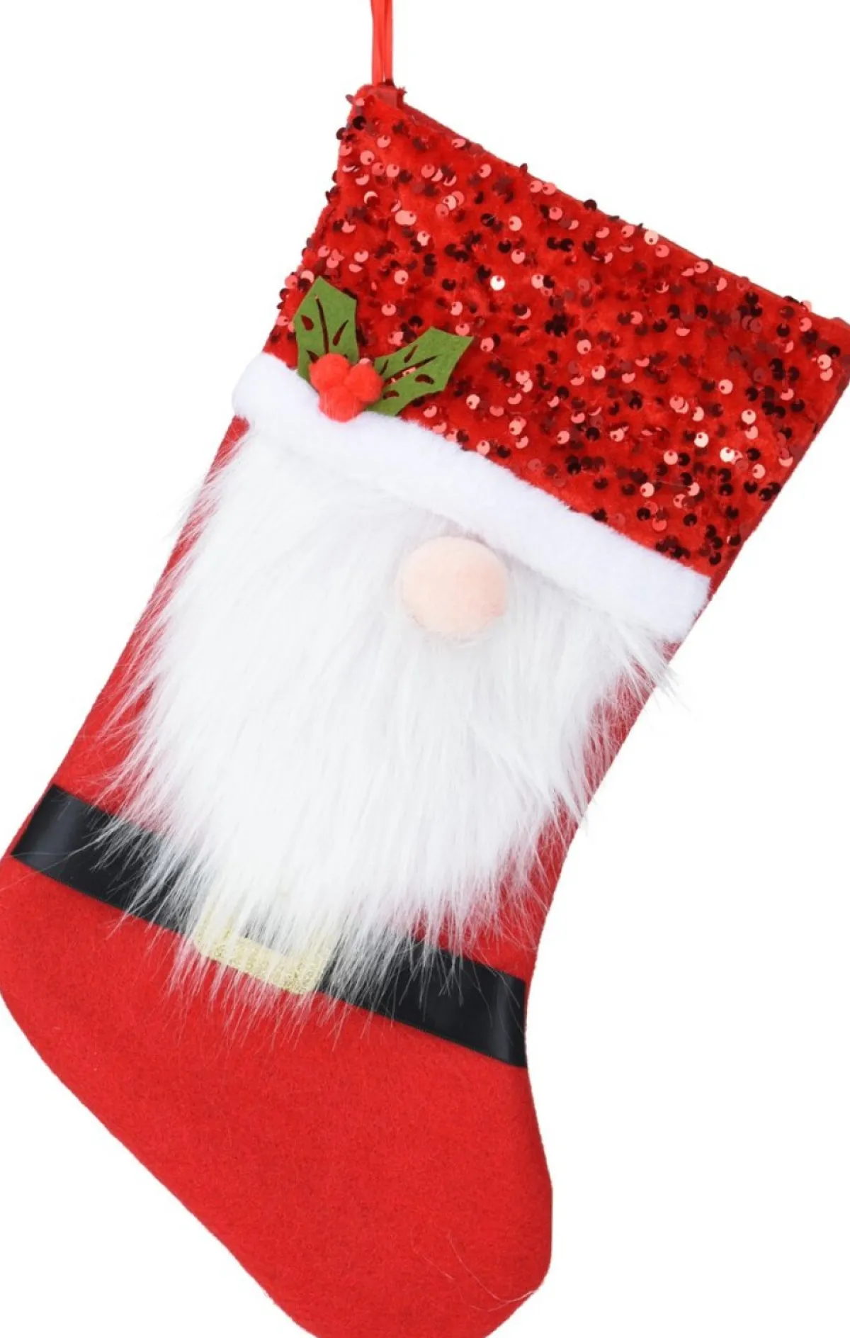 Koopman Kerstsokken>Kerst - Kerst Sok - Sok - Gnome - Met Pailletten - Glitter