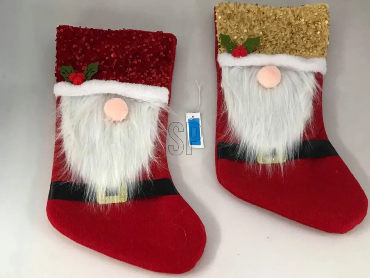 Koopman Kerstsokken>Kerst - Kerst Sok - Sok - Gnome - Met Pailletten - Glitter