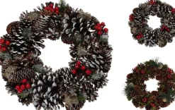 Merkloos Kerstkransen>Kerst - Kerstkrans - Krans - Dennenappels - D33Cm - 2 Designs