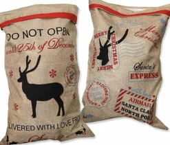 J-style-deco Kerstsokken>Kerst Cadeau Zak Rendier || Nu Besteld = Voor De Kerst In Huis