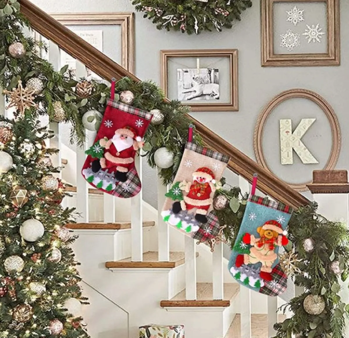 Merkloos Kerststukjes>Kerst Decoratie Voor Binnen - Kerstkous 3 Stuks