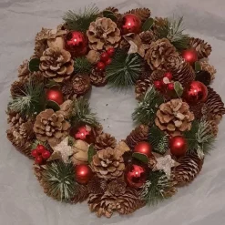 KIESHOP Kerstkransen>Kerst Krans O 35 Cm Met Decoratie | Sterren, Dennenappels, Besjes, Kerstballen, Sneeuw En Kerstgroen