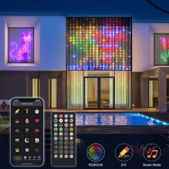 * Kerst Led Gordijn - Rgb Belichting - Led Verlichting - Patronen Instellen - 400 Leds Shop