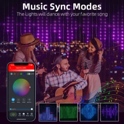 * Kerst Led Gordijn - Rgb Belichting - Led Verlichting - Patronen Instellen - 400 Leds Shop