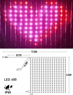 * Kerst Led Gordijn - Rgb Belichting - Led Verlichting - Patronen Instellen - 400 Leds Shop