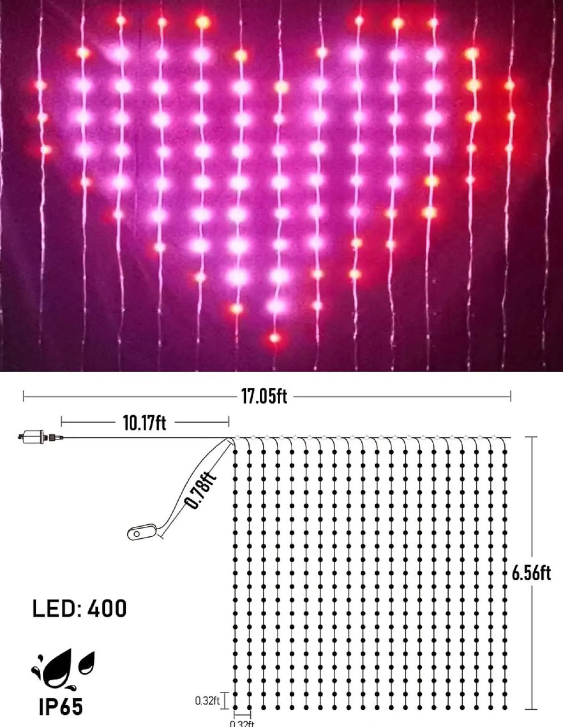 * Kerst Led Gordijn - Rgb Belichting - Led Verlichting - Patronen Instellen - 400 Leds Shop