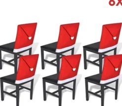 Merkloos Kerstkussens>Kerst Stoelhoezen - Kerst Stoelversiering - Kerstversiering - Kerstdecoratie Voor Binnen - Set Van 6 Stuks