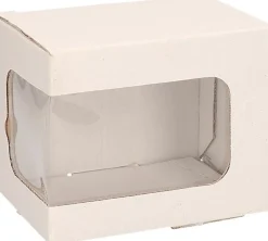 Bellatio Decorations Kerstbal Verpakken 2X Doosjes Met Venster 12 X 9 X 10 Cm - Speciale/Luxe Kerstballen Verpakkingen/Opbergdoosjes Fashion