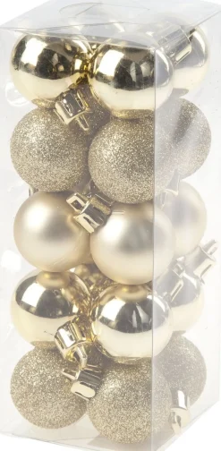 Merkloos Kerstboomversieringen>Kerstballen - 40 Stuks - Goud En Zwart - Mix - 3 Cm - Mat - Glans - Glitter - Kunststof