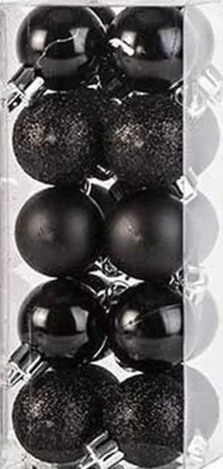 Merkloos Kerstboomversieringen></noscript>Kerstballen - 40 Stuks - Goud En Zwart - Mix - 3 Cm - Mat - Glans - Glitter - Kunststof