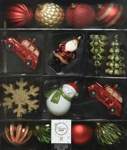 Decoris Kerstboomversieringen></noscript>Kerstballen Mixdoos 25 St. | Rood/Groen/Goud