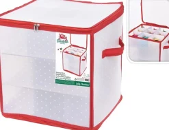 Merkloos Kerstballen Opruimen/Opbergen Opbergboxen 31 X 31 X 31 Cm - Kerstversiering Opbergdozen Voor 27 Kerstballen Store