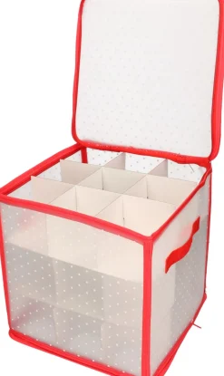 Merkloos Kerstballen Opruimen/Opbergen Opbergboxen 31 X 31 X 31 Cm - Kerstversiering Opbergdozen Voor 27 Kerstballen Store