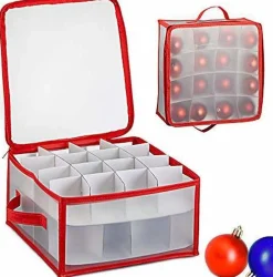 Bellatio Decorations Kerstballen Opruimen/Opbergen Opbergbox Voor 32 Kerstballen 30 X 3 - Kerstballen Boxen/Dozen Store