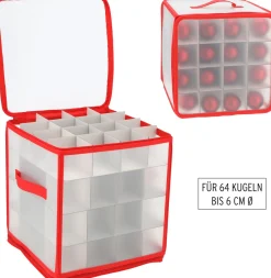 CEPEWA Kerstballen Opruimen/Opbergen Opbergbox Voor 64 Kerstballen Van 6 Cm 30 X 30 Cm Best