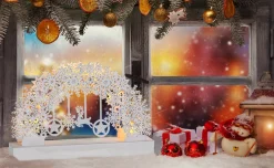 Monzana Kerstboog Sneeuwvlokken Led – Batterij – Warm Wit Online