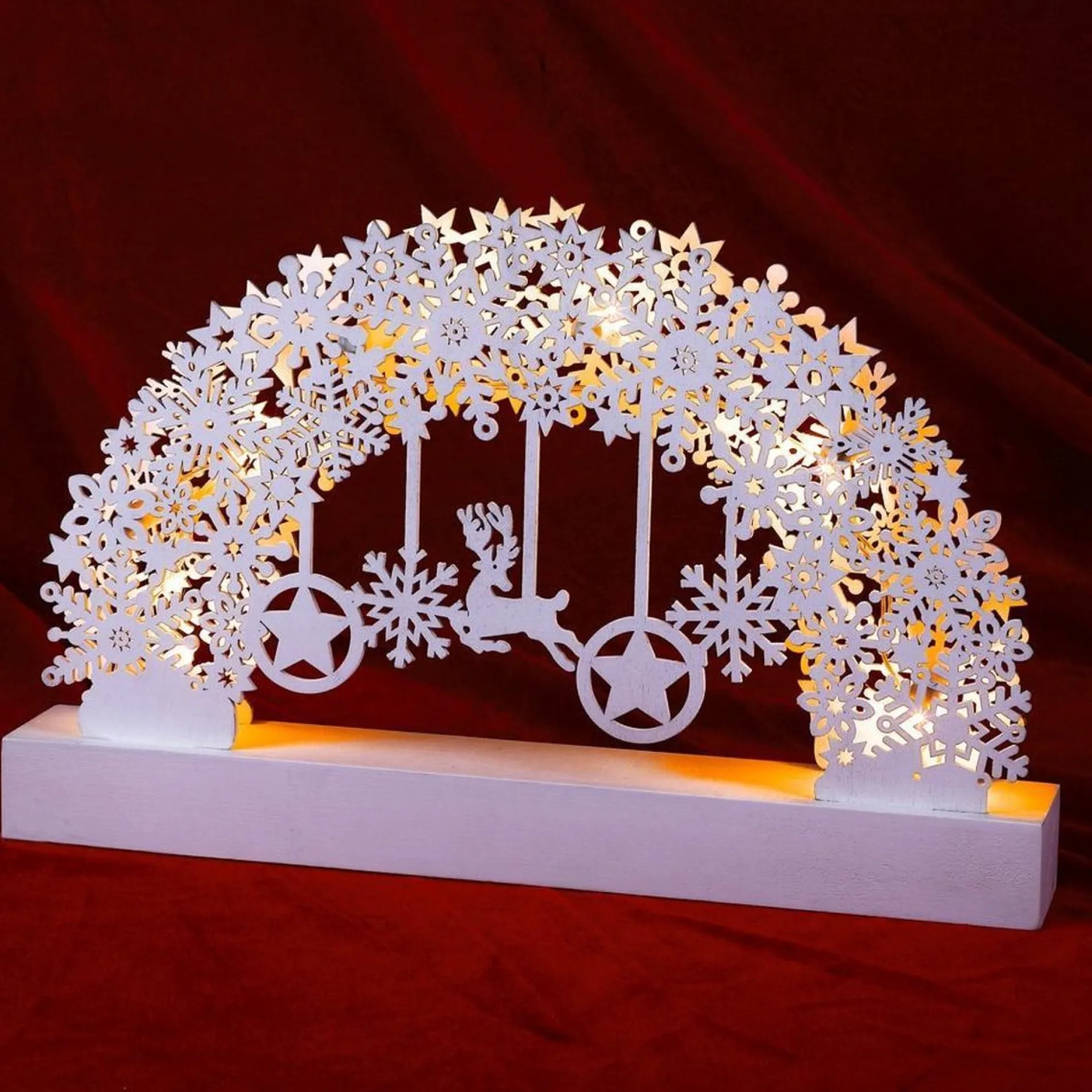 Monzana Kerstboog Sneeuwvlokken Led – Batterij – Warm Wit Online