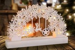 Monzana Kerstboog Sneeuwvlokken Led – Batterij – Warm Wit Online