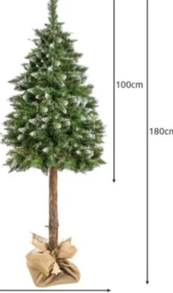 IsoTrade Kerstboom - Kunst Kerstoom - 180Cm - Op Natuurlijk Stam - Kunstkerstboom 180 Cm New