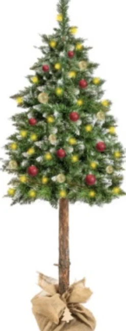 IsoTrade Kerstboom - Kunst Kerstoom - 180Cm - Op Natuurlijk Stam - Kunstkerstboom 180 Cm New