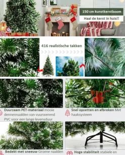 ChristmasGoodz Kerstboom - Kunstkerstboom - Kunstkerstboom 150 Cm - Met Sneeuw - H 150 X B 75 Cm Cheap