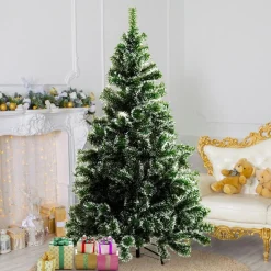 ChristmasGoodz Kerstboom - Kunstkerstboom - Kunstkerstboom 150 Cm - Met Sneeuw - H 150 X B 75 Cm Cheap