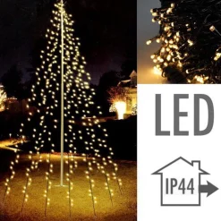 Merkloos Kerstboom - Led Kerstboom - Kunst Kerstboom - Metalen Kerstboom - Met Timer - Snel En Makkelijk - Flag Tree - Warm Wit - Kerst - Binnen En Buiten - 250Cm - 500 Led - Water Bestendig - Binnen En Buiten Discount
