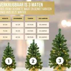 Excellent Trees Kerstboom ® Led Jarbo 75 Cm Met Verlichting - Luxe Uitvoering - 55 Lampjes Sale
