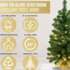 Excellent Trees Kerstboom ® Led Jarbo 75 Cm Met Verlichting - Luxe Uitvoering - 55 Lampjes Sale