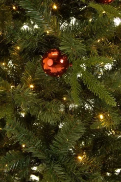 Easy Set up Tree Kerstboom Met Versiering ® Led Avik Red 210 Cm - 310 Lampjes Shop