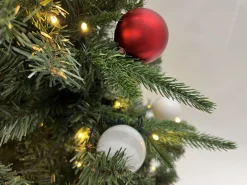 Easy Set up Tree Kerstboom Met Versiering ® Led Avik Red 210 Cm - 310 Lampjes Shop