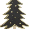 Merkloos Kerstboom Op Voet - Wol - Hout - Zwart - Goud - Groot - Kerstversiering - Tafeldecoratie Outlet