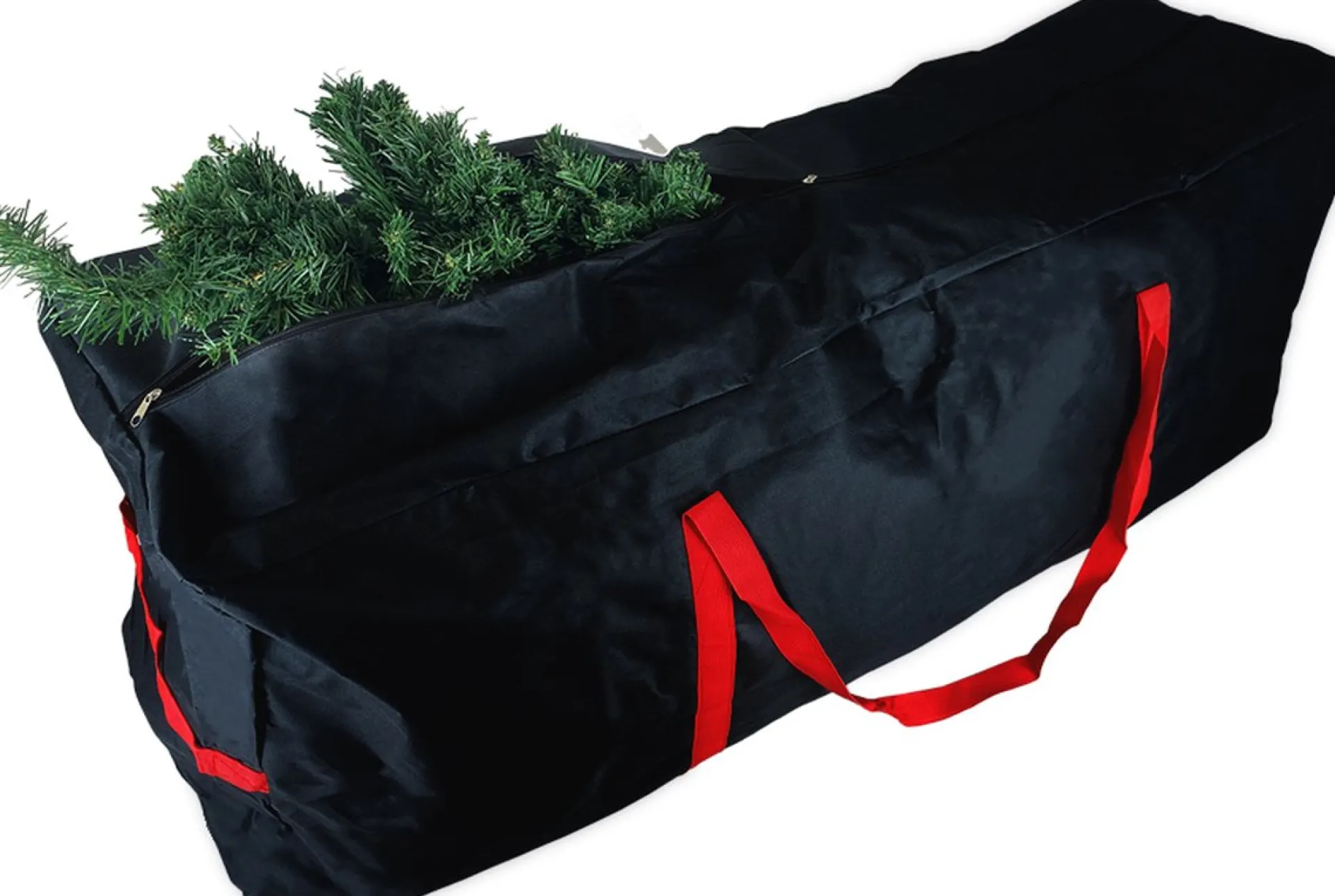 Happy Shopper Kerstboom Opbergtas - Opbergoes - Opbergzak - Kerst Opbergen - Kunstkerstboom Tas - Zwart/Rood - 47 X 36 Cm - Kerstcadeau Best