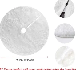 Selwo Kerstboom Rok, Grote Witte Kerstboom Rok Kerstboom Rok Schort Ornamenten Voor Kerstmis Jaar Decoratie Door (30 Inch / 78 Cm) Clearance