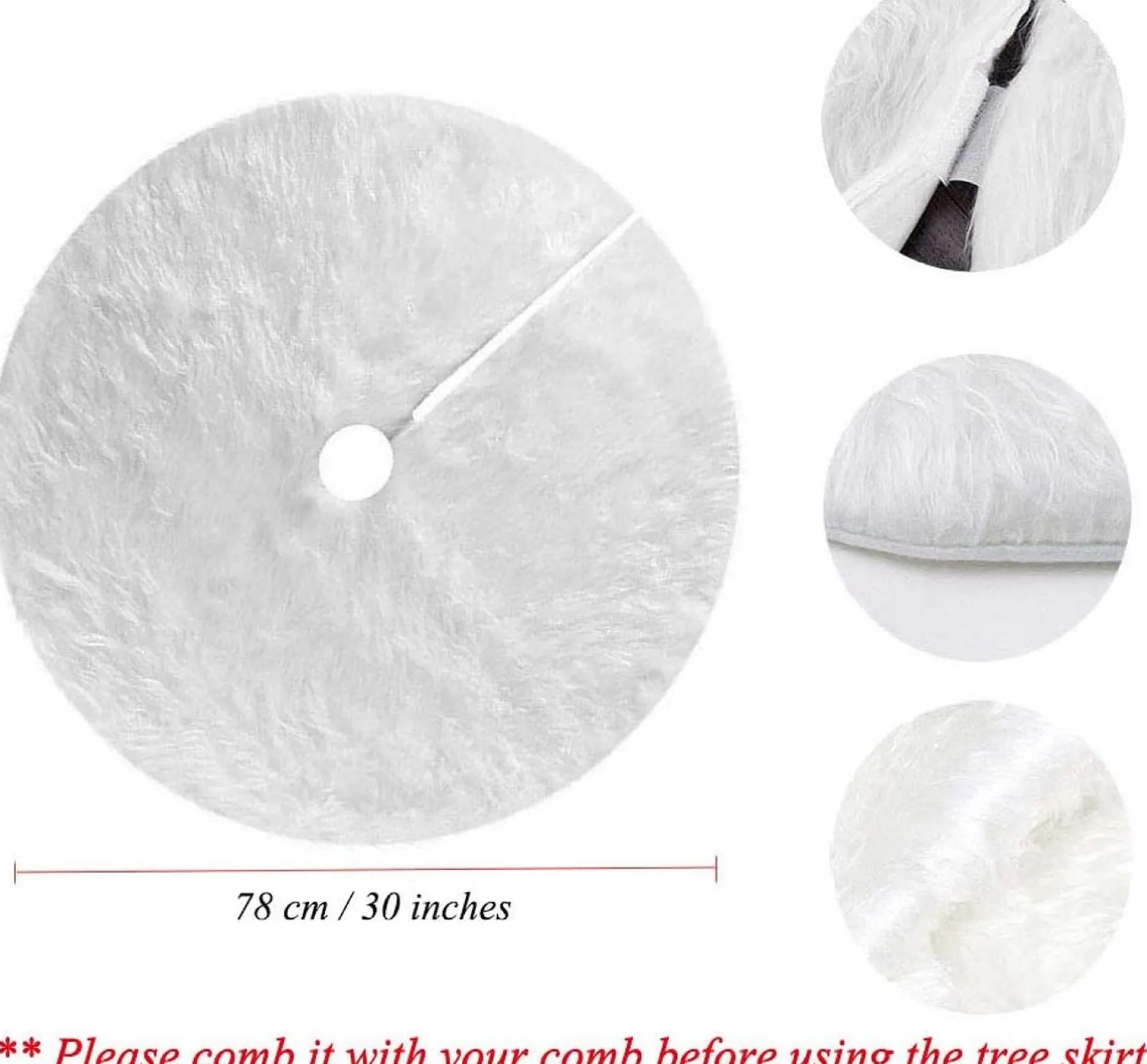 Selwo Kerstboom Rok, Grote Witte Kerstboom Rok Kerstboom Rok Schort Ornamenten Voor Kerstmis Jaar Decoratie Door (30 Inch / 78 Cm) Clearance