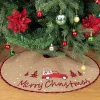 Selwo Kerstboomdeken 75 Cm Jute Witte Sneeuwvlok Auto Bedrukte Kerstboom Rok Voor Vakantie Vloer Kerstboom Decoratie Discount